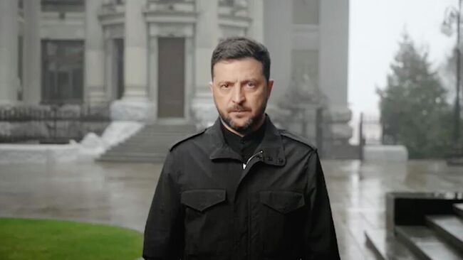 Кадр видео обращения Владимира Зеленского