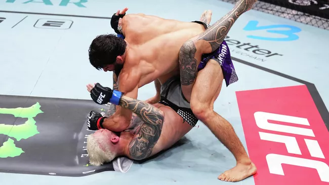 Эпизод боя Царукяна против Хукера на турнире UFC в Катаре 