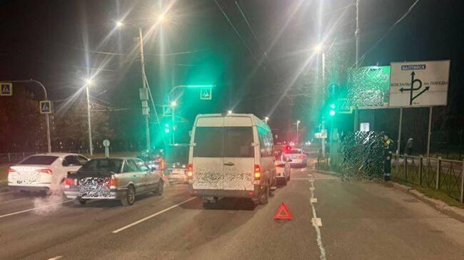 На месте ДТП с маршруткой в Калининграде