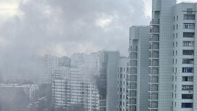 Пожар в квартире дома на Нагатинской набережной в Москве