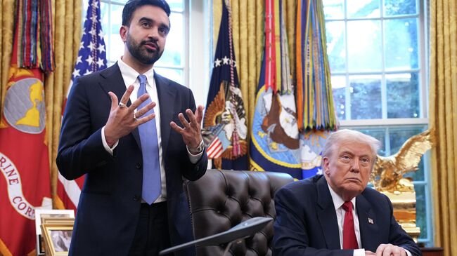 Президент США Дональд Трамп и мэр Нью-Йорка Зохран Мамдани во время встречи в Белом доме. 21 ноября 2025