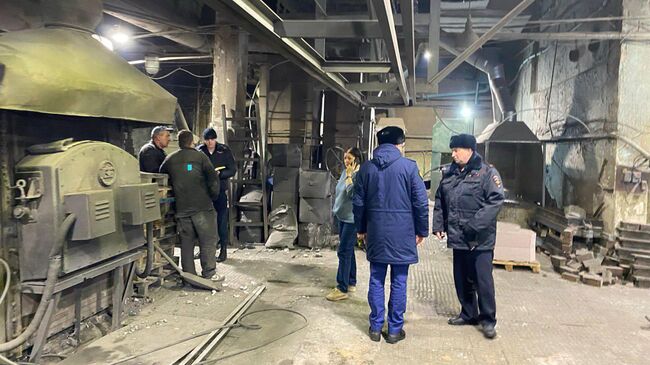 Место происшествия на производстве в городе Бердске Новосибирской области