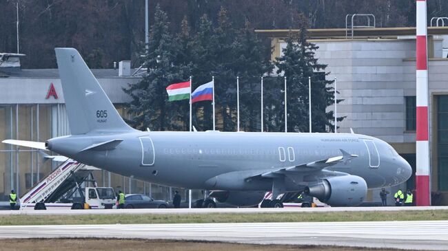 Самолёт премьер-министра Венгрии Виктора Орбана в аэропорту Внуково-2 в Москве. 28 ноября 2025