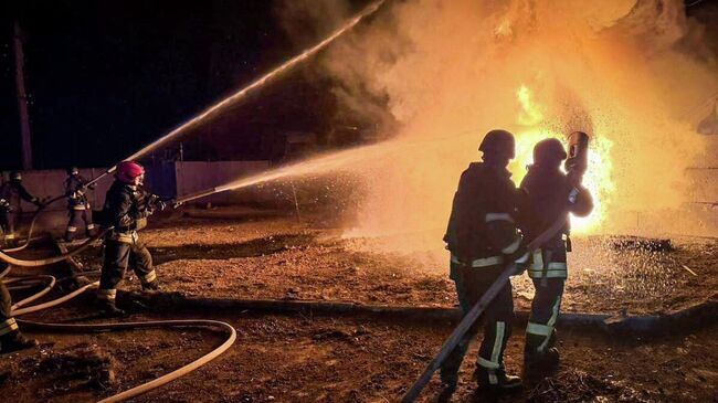 Тушение пожара в Одессе
