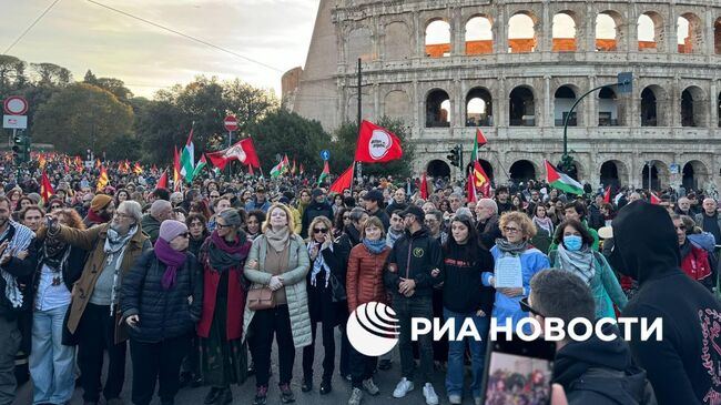 Шествие в поддержку Палестины в Риме