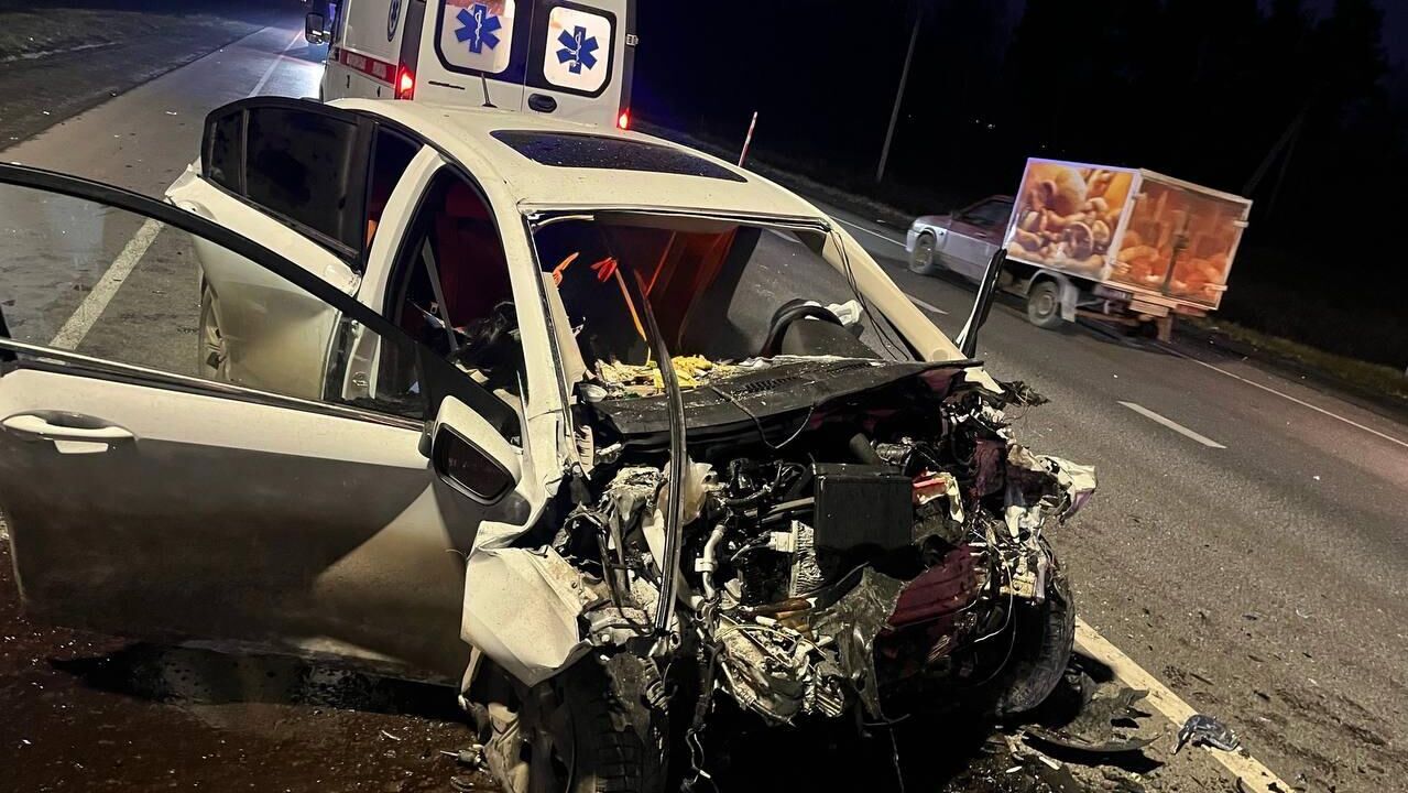 Последствия столкновения двух легковых автомобилей на федеральном трассе М5 Урал на территории Пензенской области. 2 декабря 2025 - РИА Новости, 1920, 02.12.2025