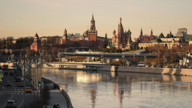 Вид на Московский Кремль и Покровский собор