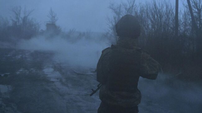 Российский военнослужащий на Красноармейском направлении СВО