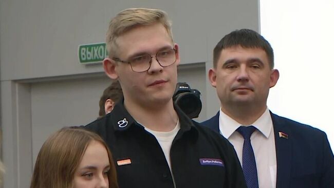 Волонтер Роман Шпаков во время встречи с Владимиром Путиным