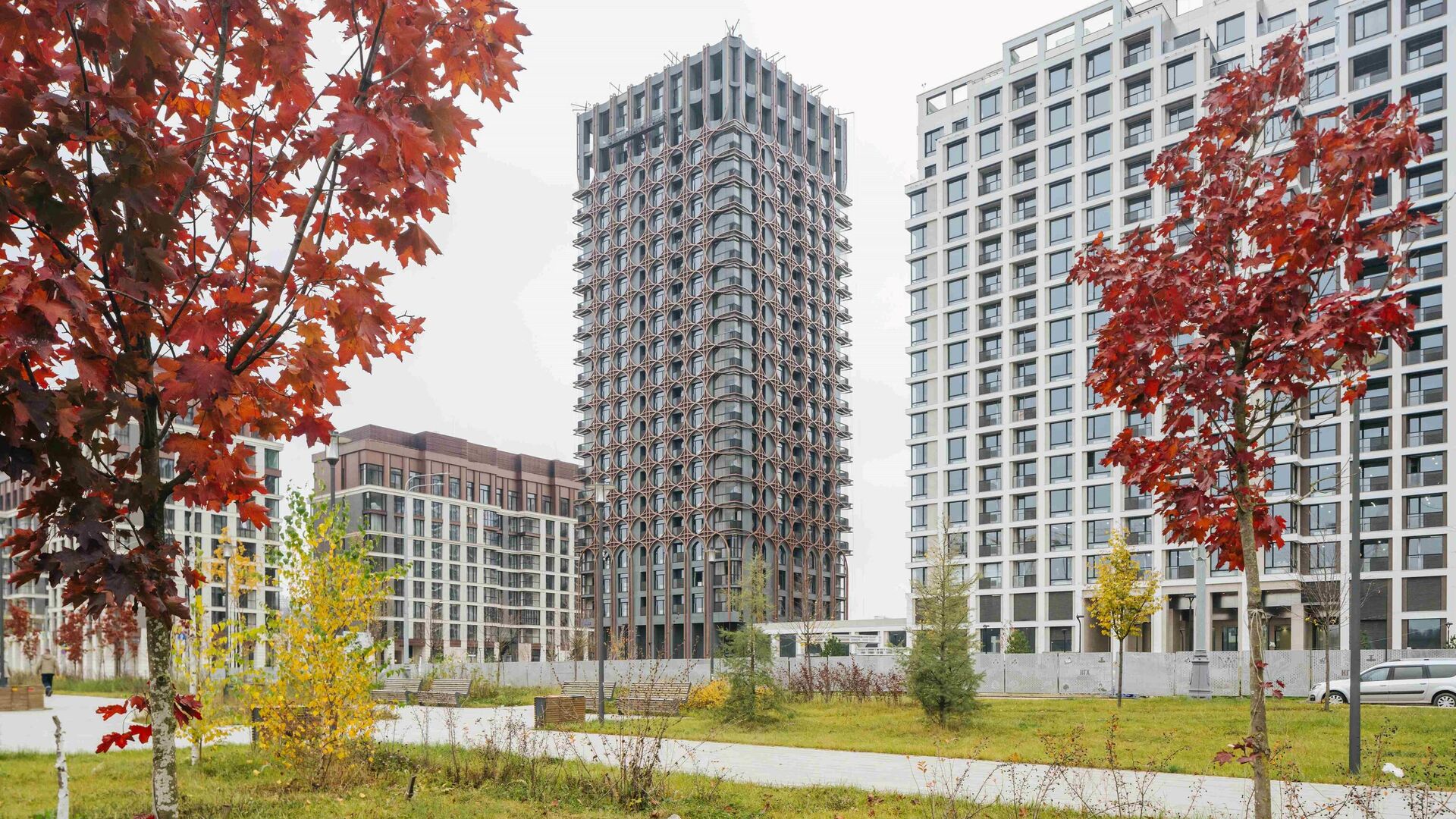 Шестой квартал проекта Остров в Мнёвниковской пойме в Москве - РИА Новости, 1920, 05.12.2025