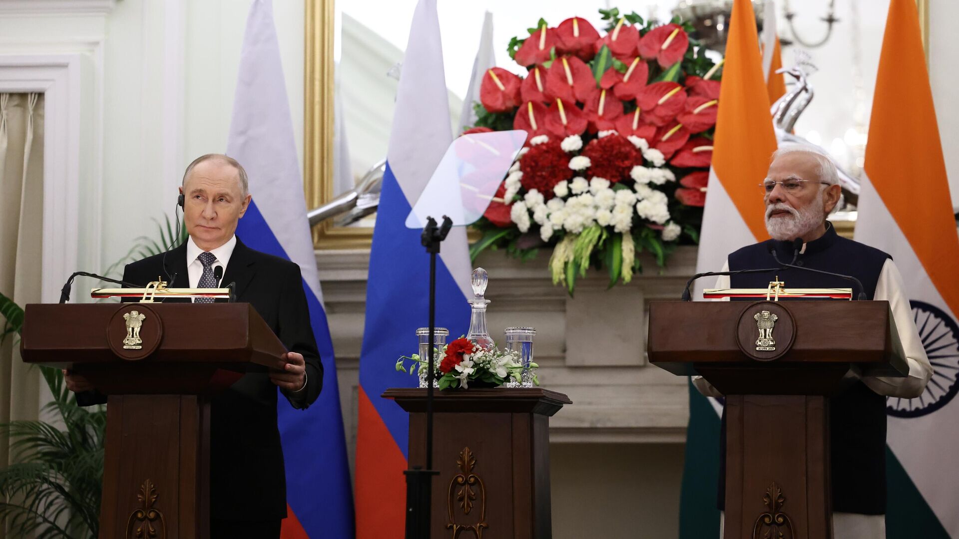 Президент РФ Владимир Путин и премьер-министр Индии Нарендра Моди  - РИА Новости, 1920, 05.12.2025