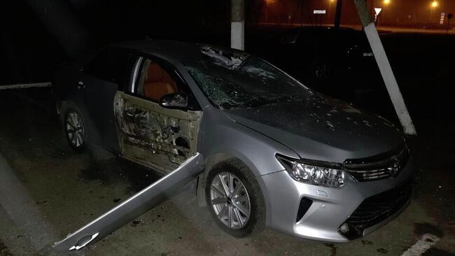 Последствия атаки ВСУ на автомобиль председателя избиркома Белгородской области Игоря Лазарева. 5 декабря 2025