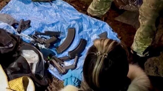 Огнестрельное оружие и патроны, обнаруженные в схроне в районе деревни Теплиново Собинского района