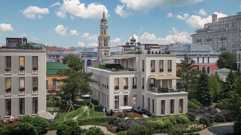 Фасад в ЖК Лаврушинский