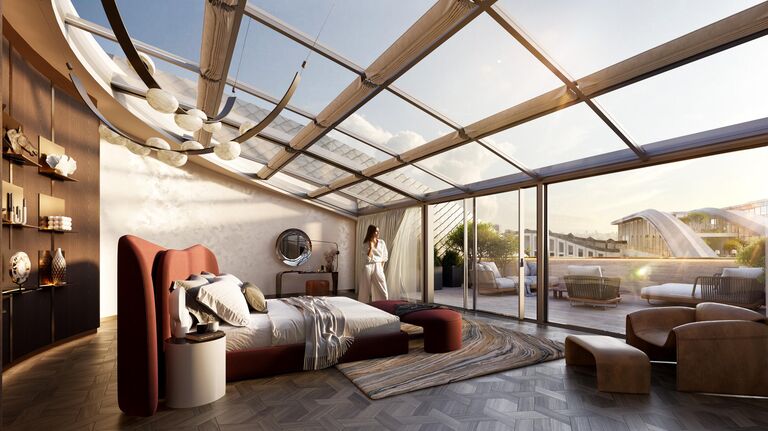 Мастер-спальня в малоэтажном квартале на Никольской улице