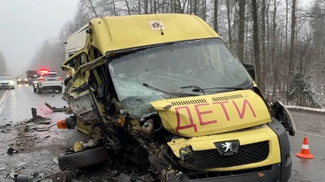 В Брянской области микроавтобус с детьми попал в ДТП