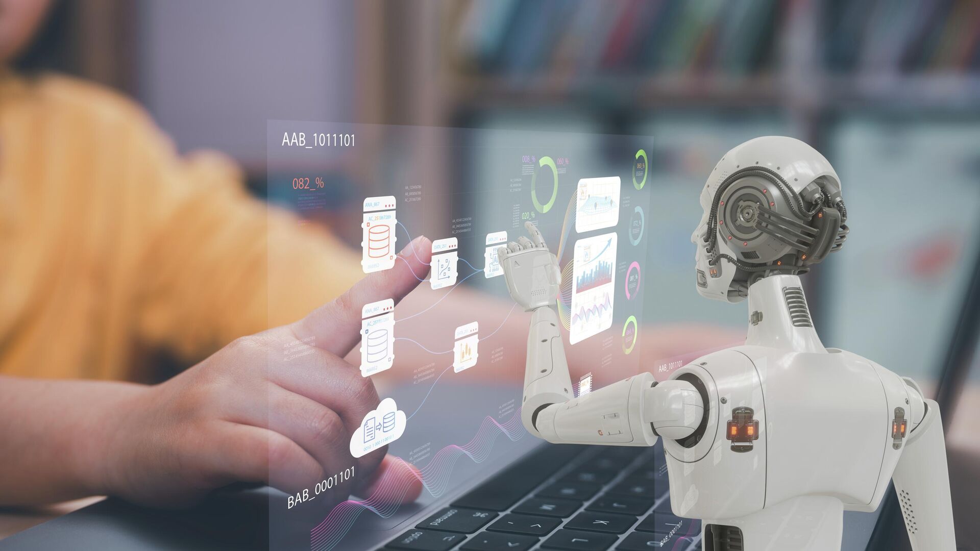 Ребенок использует компьютер с помощью искусственного интеллекта - РИА Новости, 1920, 17.12.2025