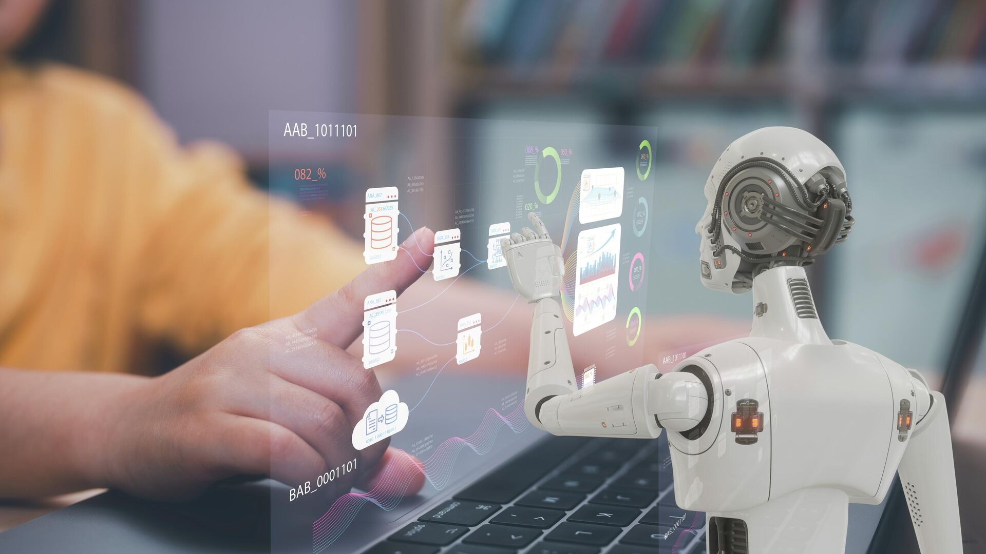 Ребенок использует компьютер с помощью искусственного интеллекта - РИА Новости, 1920, 17.12.2025