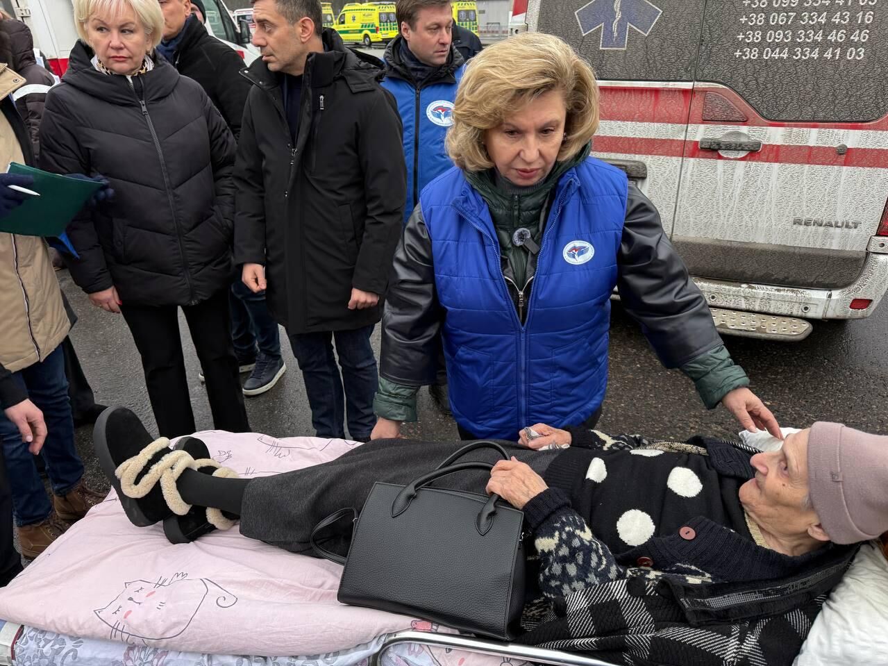 Уполномоченный по правам человека в РФ Татьяна Москалькова и возвращенные с территории Украины граждане России