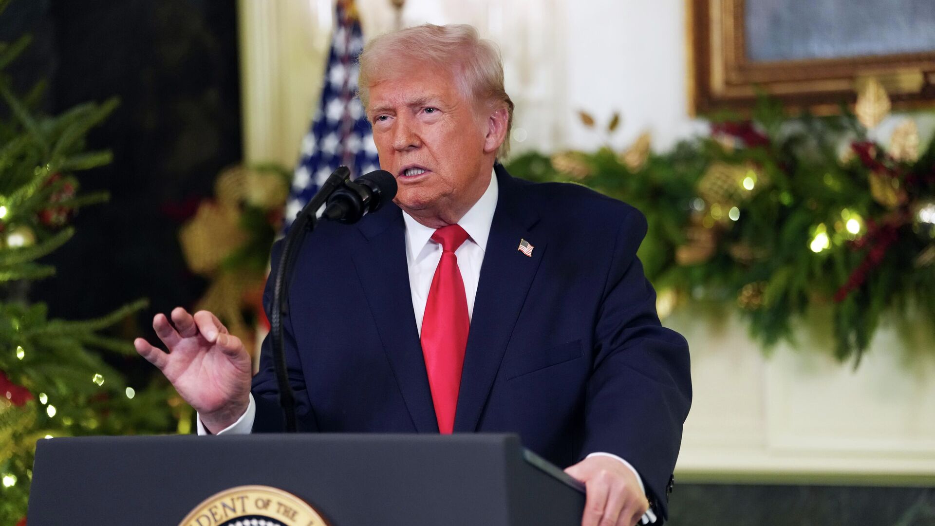 Президент США Дональд Трамп во время обращения к нации. 17 декабря 2025 - РИА Новости, 1920, 18.12.2025