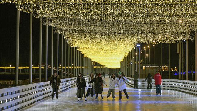 Каток на Царской набережной музея-заповедника Коломенское