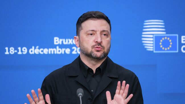 Владимир Зеленский во время саммита ЕС в Брюсселе