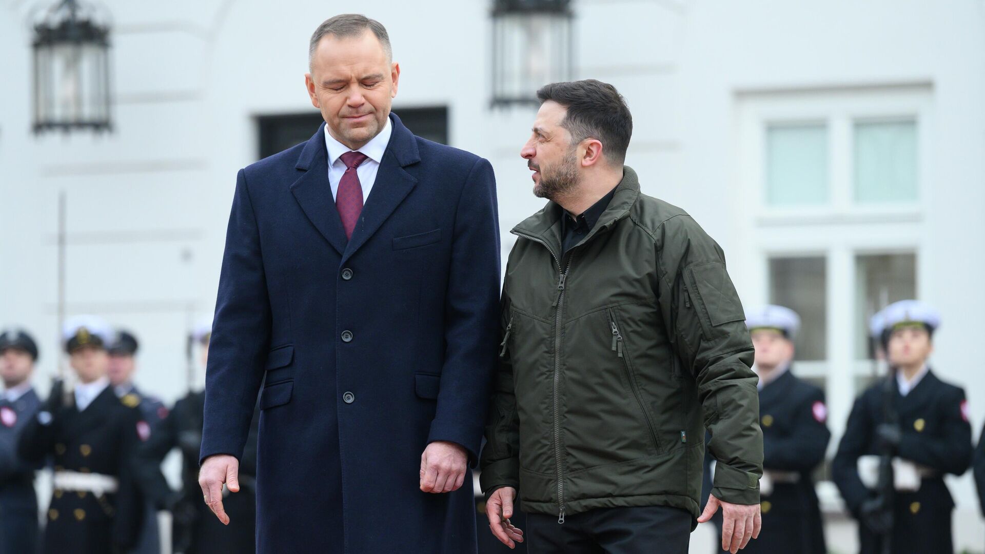 Кароль Навроцкий и Владимир Зеленский во время встречи в Варшаве. 19 декабря 2025 - РИА Новости, 1920, 19.12.2025