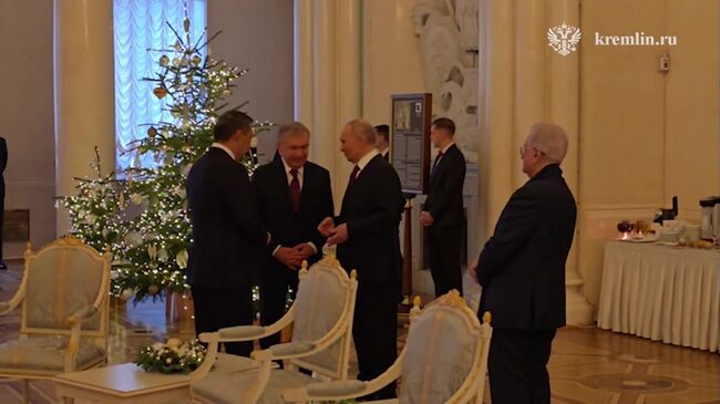 Прибытие лидеров стран СНГ в Эрмитаж