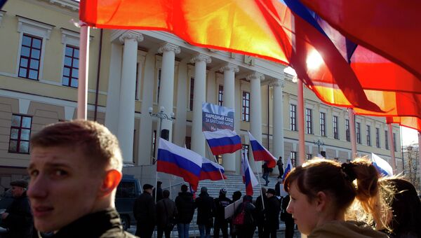 Митинг в поддержку русскоязычного населения Украины в Томске
