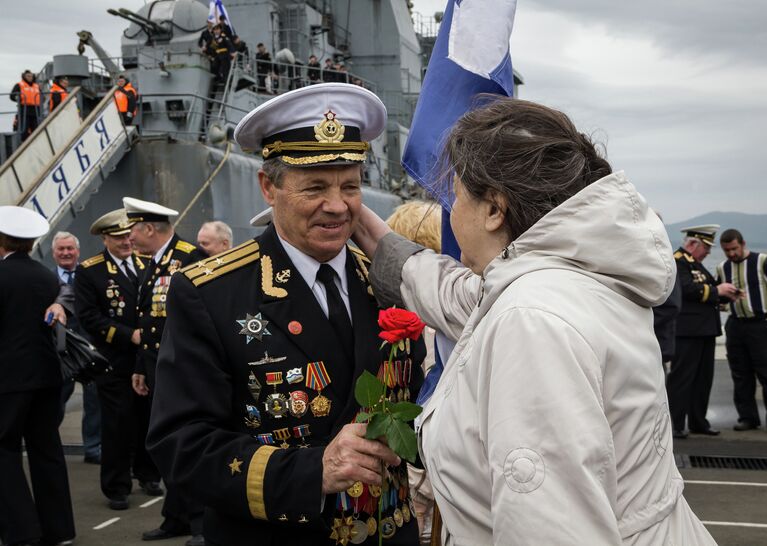 Ветеран на военном празднике