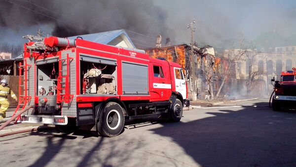 Пожар по ул. Кожанова в Астрахани
