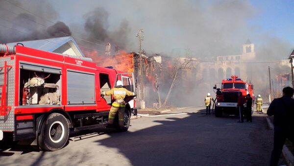 Пожар по ул. Кожанова в Астрахани