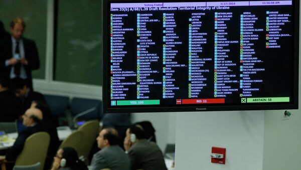 Результаты голосования делегатов Генеральной Ассамблеи ООН о статусе Крыма и целостности Украины