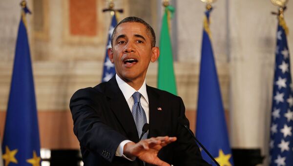 Барак Обама на пресс-конференции в Риме по итогам переговоров с премьер-министром Италии