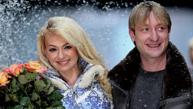 Продюсер Яна Рудковская и фигурист Евгений Плющенко Продюсер Яна Рудковская и фигурист Евгений Плющенко