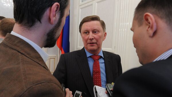 Сергей Иванов во время встречи с журналистами в Кремле. Фото с места события