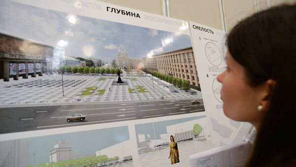 Эскиз проекта победителя конкурса на разработку архитектурной концепции комплексного благоустройства Триумфальной площади