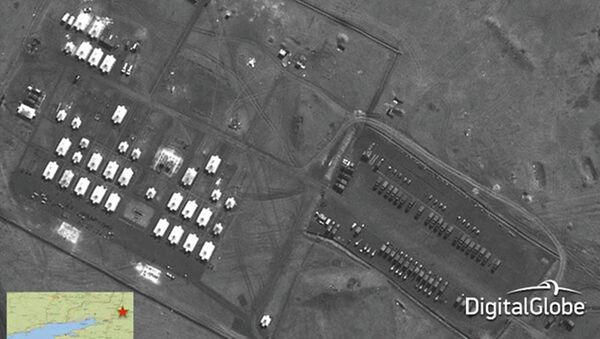 Спутниковый снимок, якобы показывающий российский артиллерийский дивизион, размещенный в Новочеркасске