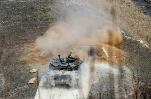 Южнокорейский танк К1 во время совместных учений вооруженных сил Южной Кореи и США