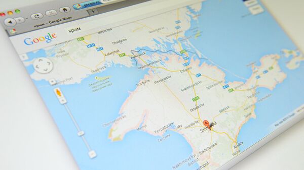 Крым на карте Google Maps. Архивное фото