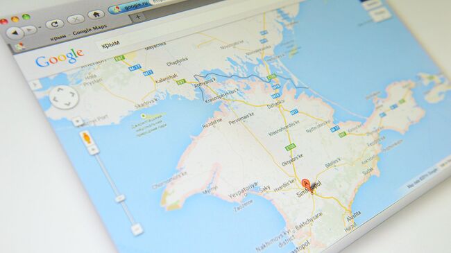 Крым на карте Google Maps