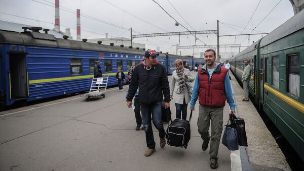 Платформа Киевского вокзала в Москве. Архивное фото