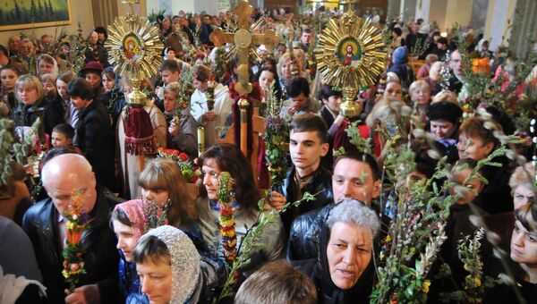 Вербное воскресенье во Львовской области. Архивное фото