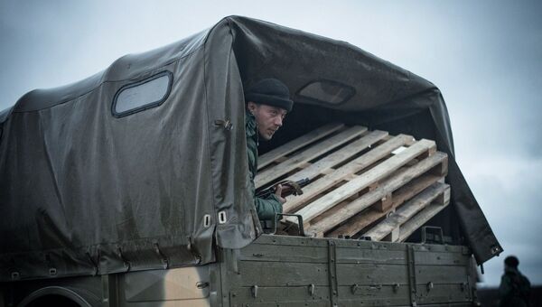 Солдат Украинской армии возле Донецка. Архивное фото