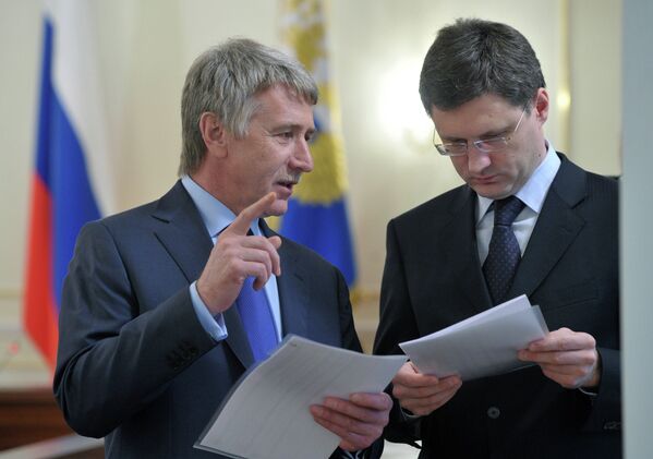 Председатель правления ОАО НОВАТЭК Леонид Михельсон (слева) и министр энергетики РФ Александр Новак