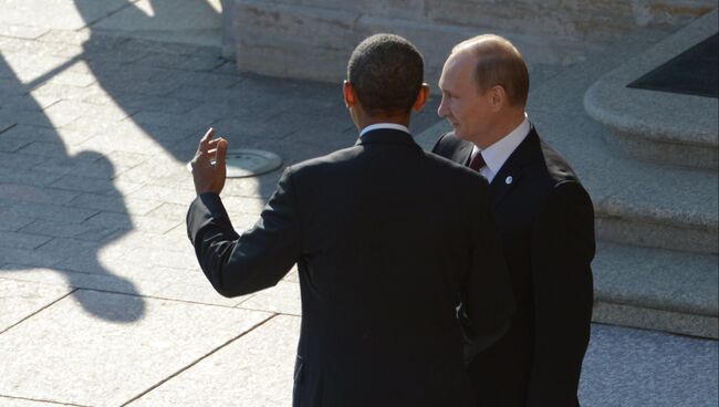 Президент России Владимир Путин и Президент Соединенных Штатов Америки Барак Обама. Архивное фото
