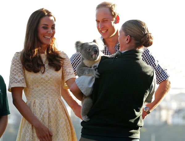 Принц Уильям и Герцогиня Кембриджская Кэтрин в зоопарке Сиднея, Австралия