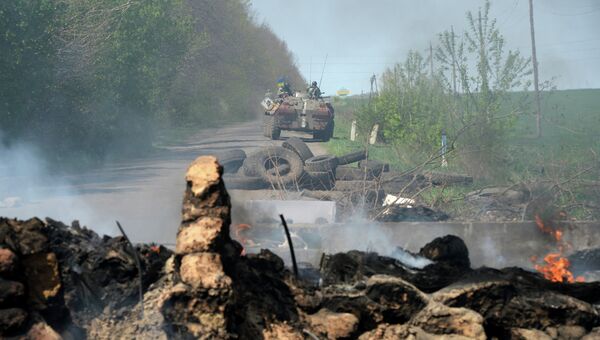Украинское подразделение отошло от блокпоста под Славянском