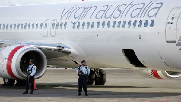 Самолет авиакомпании Virgin Australia в аэропорту Бали