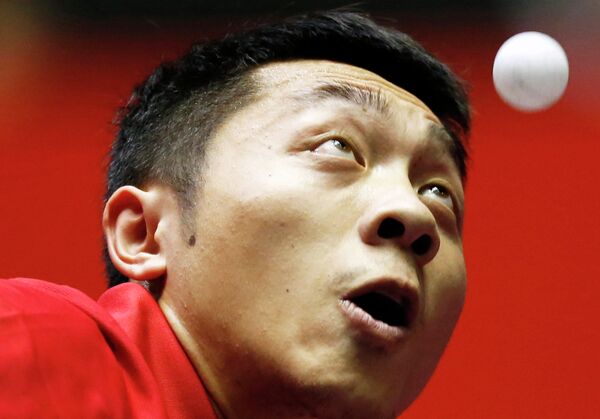 Китайский игрок во время Чемпионата мира по настольному теннису в Токио, Япония